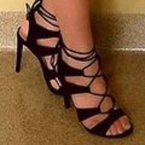Black Strappy Heels, Lace Up